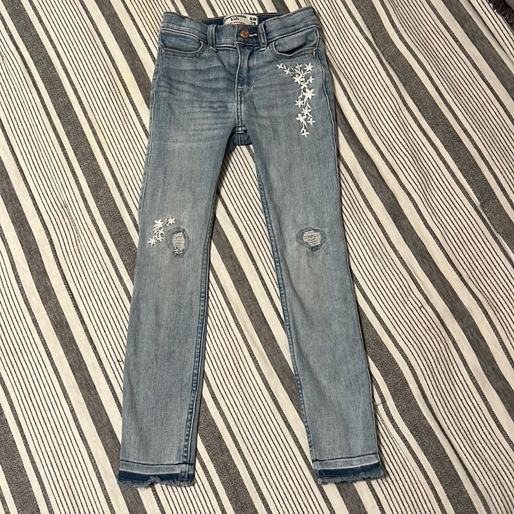 Girls Abercrombie High Rise Jegging Jeans 7/8 Slim